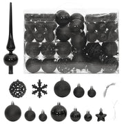 Kerstballenset 111 stuks polystyreen zwart