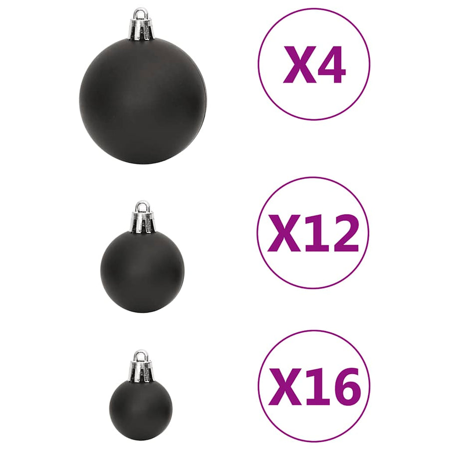 111-Delige Kerstballenset Polystyreen Zwart