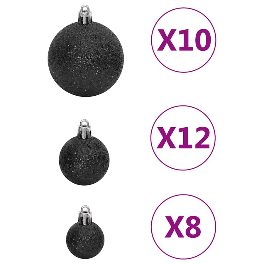 111-Delige Kerstballenset Polystyreen Zwart