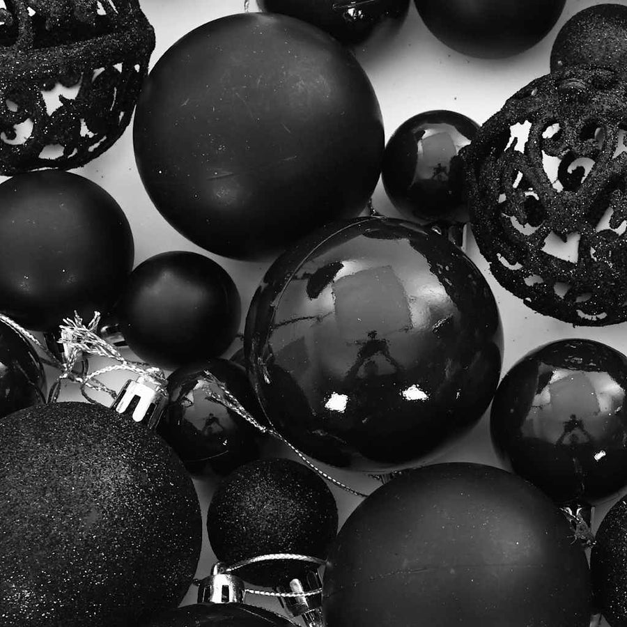 111-Delige Kerstballenset Polystyreen Zwart