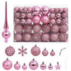 Kerstballenset 111 stuks roze polystyreen