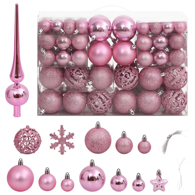 111-Delige Kerstballenset Polystyreen Roze