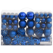 Kerstballen set 111 stuks polystyreen blauw