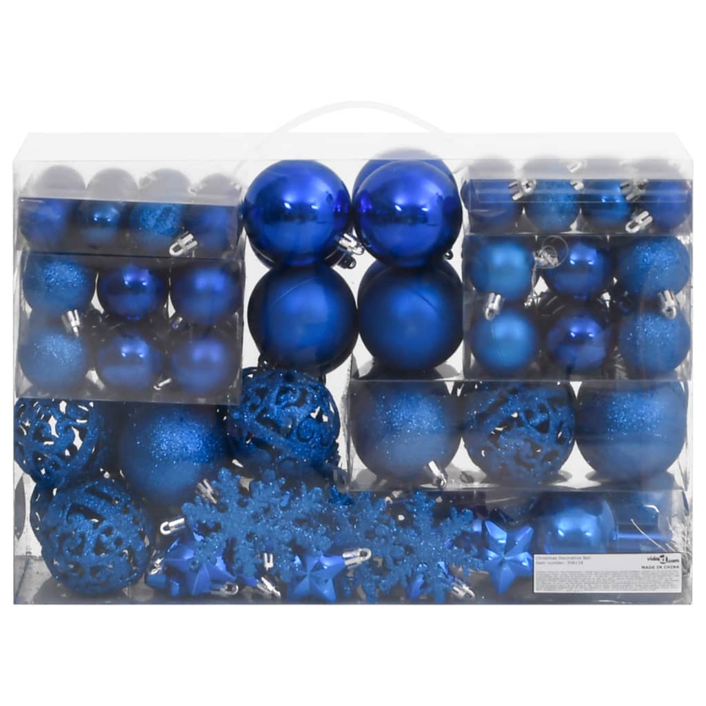 111-Delige Kerstballenset Polystyreen Blauw