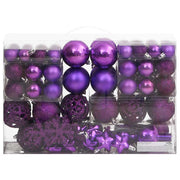 Kerstballenset 111 stuks polystyreen paars
