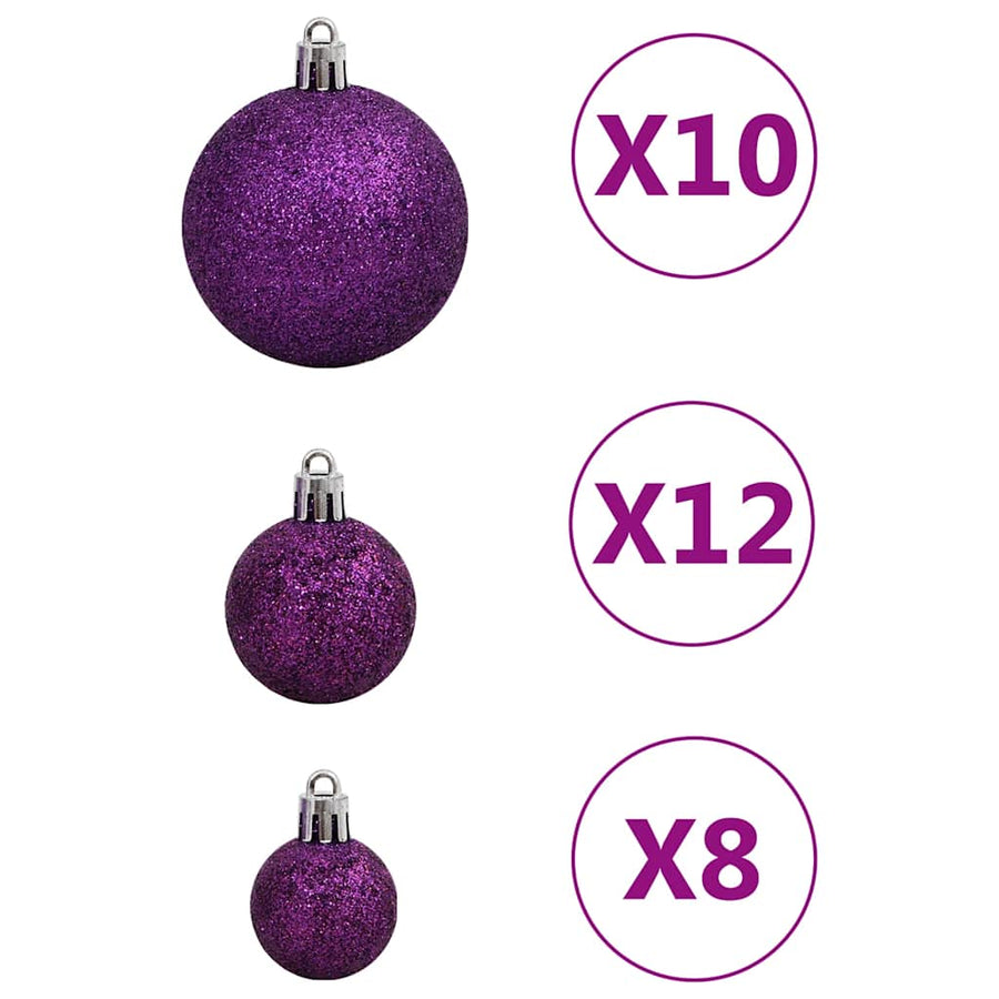 111-Delige Kerstballenset Polystyreen Paars