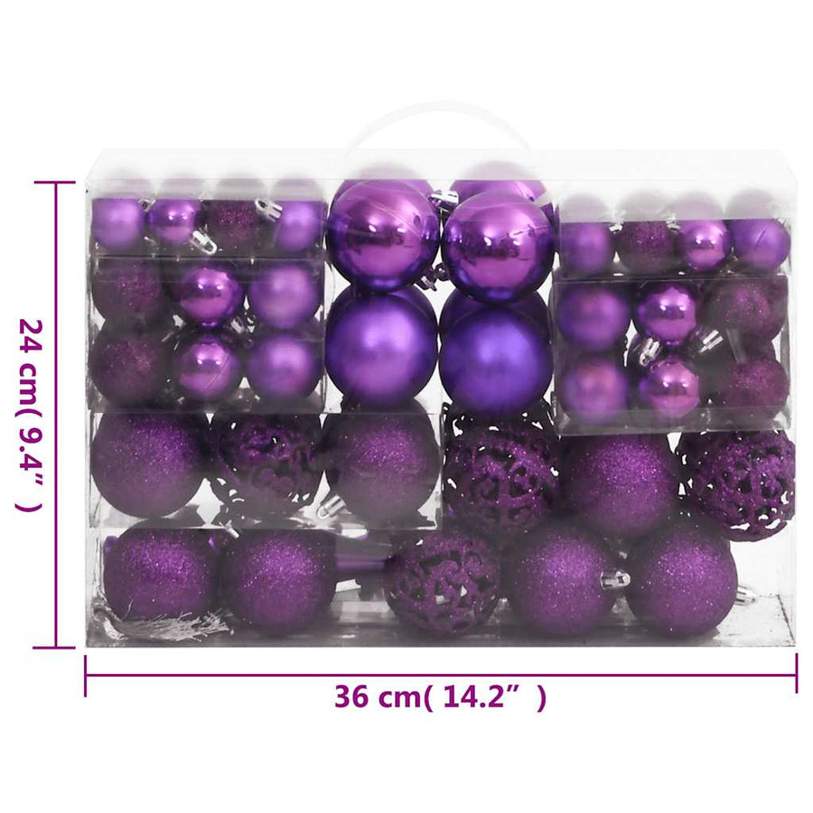 111-Delige Kerstballenset Polystyreen Paars