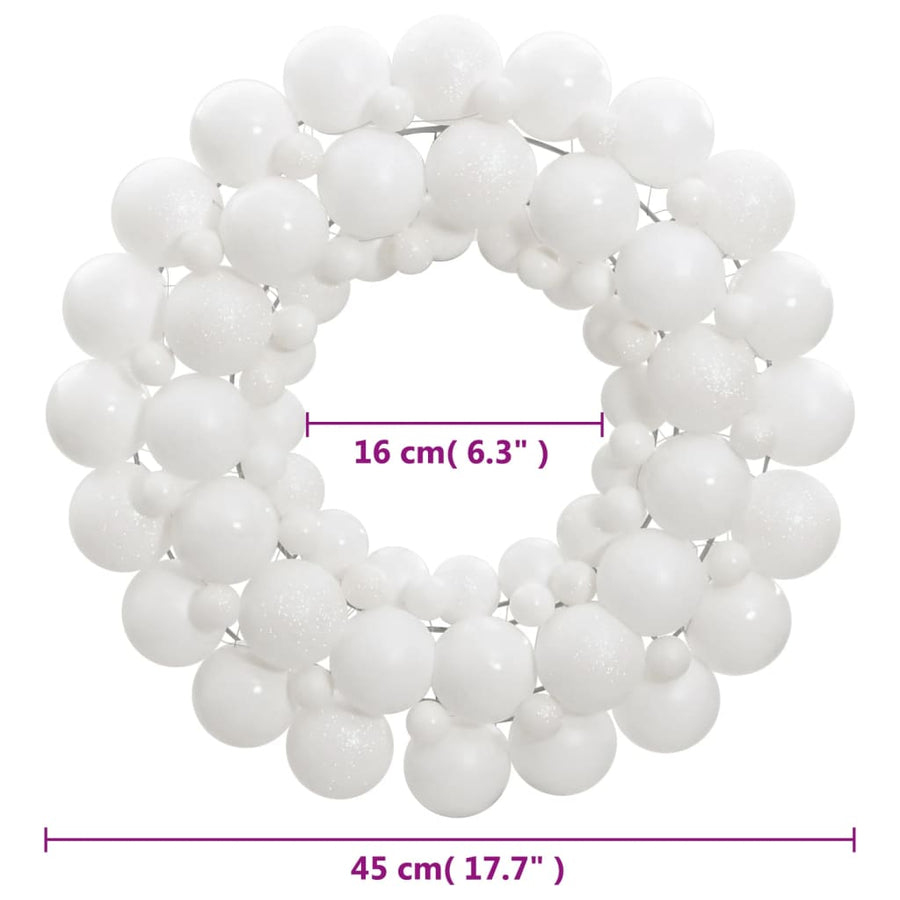 Kerstkrans 45 Cm Polystyreen Wit