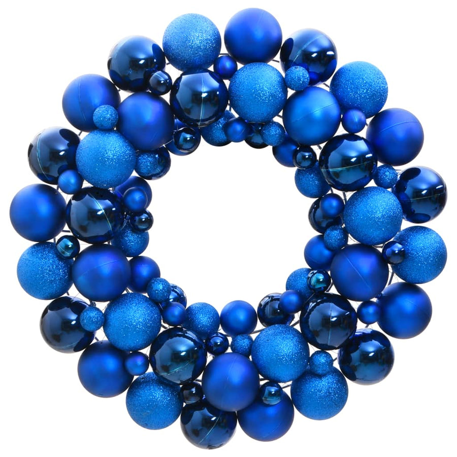 Kerstkrans 45 cm polystyreen blauw
