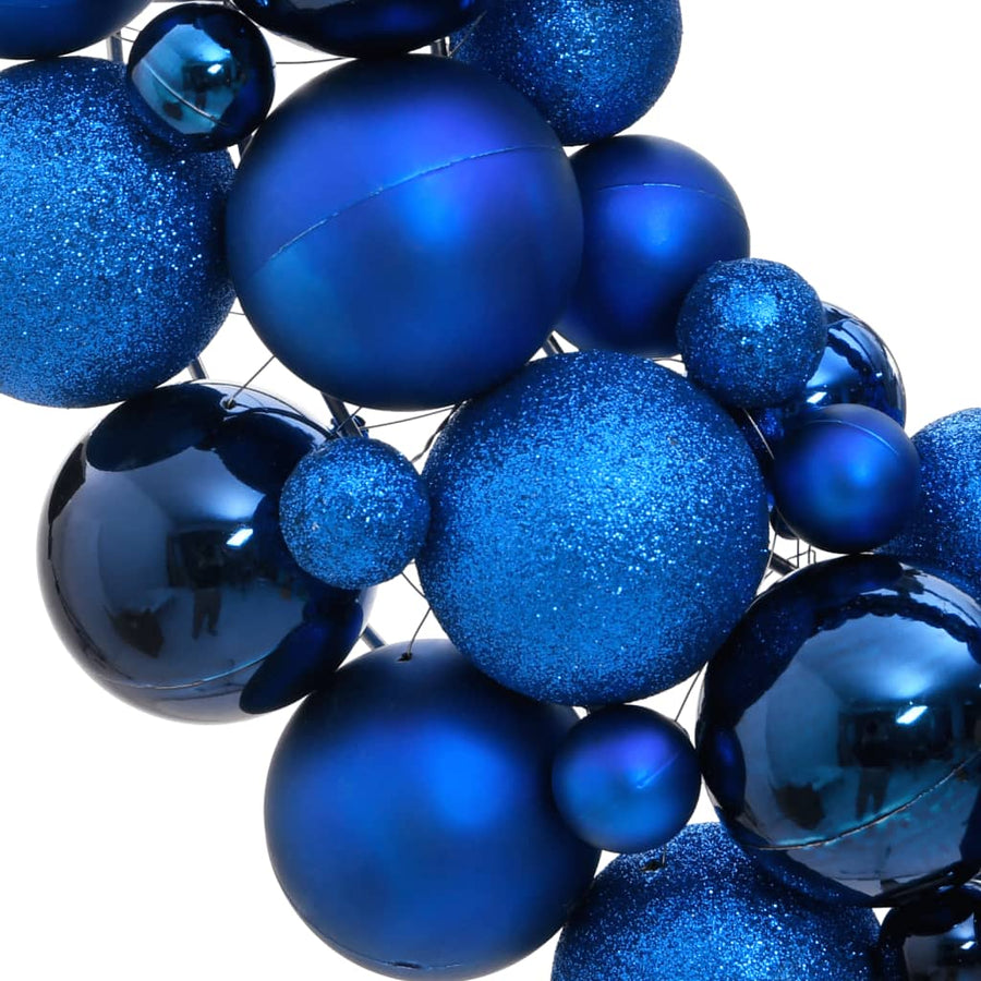Kerstkrans 45 cm polystyreen blauw