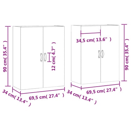 Hangkasten 69,5X34X90 Cm Kleurig 2 Sonoma eiken