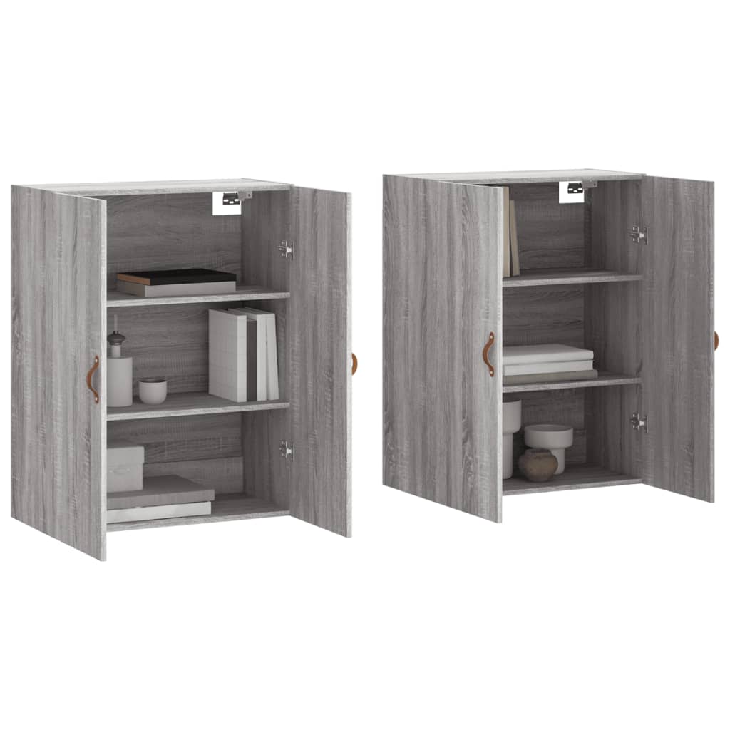Hangkasten 69,5X34X90 Cm Eikenkleurig 2 Grijs sonoma