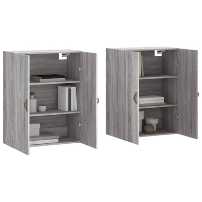 Hangkasten 69,5X34X90 Cm Eikenkleurig 2 Grijs sonoma