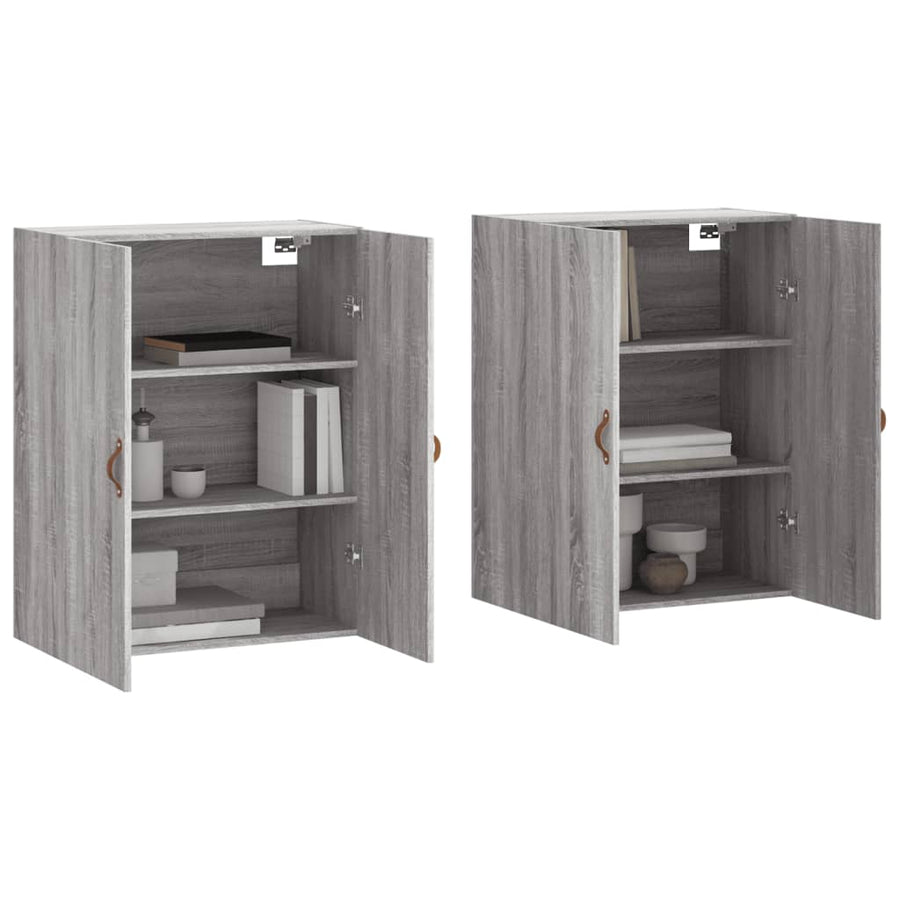 Hangkasten 69,5X34X90 Cm Eikenkleurig 2 Grijs sonoma