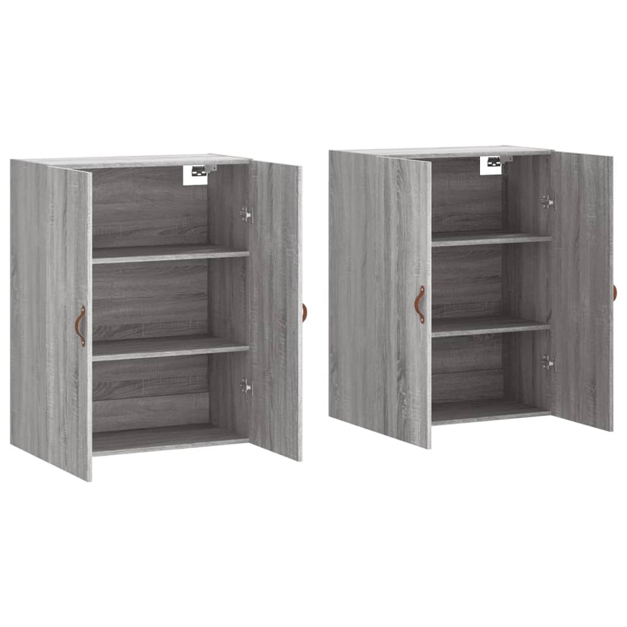 Hangkasten 69,5X34X90 Cm Eikenkleurig 2 Grijs sonoma