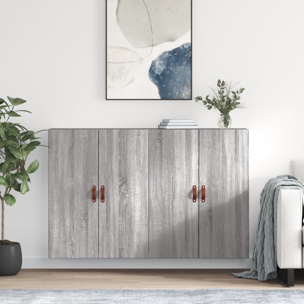 Hangkasten 69,5X34X90 Cm Eikenkleurig 2 Grijs sonoma