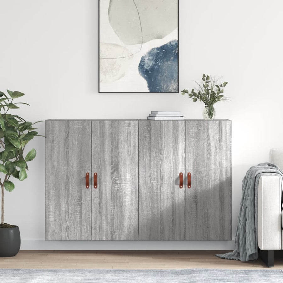 Hangkasten 69,5X34X90 Cm Eikenkleurig 2 Grijs sonoma