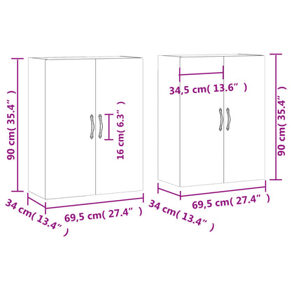 Hangkasten 69,5X34X90 Cm 2 Betongrijs