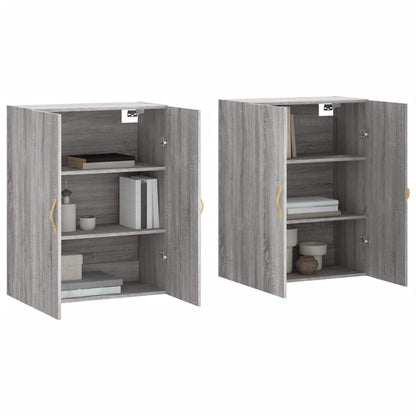 Hangkasten 69,5X34X90 Cm Eikenkleurig 2 Grijs sonoma