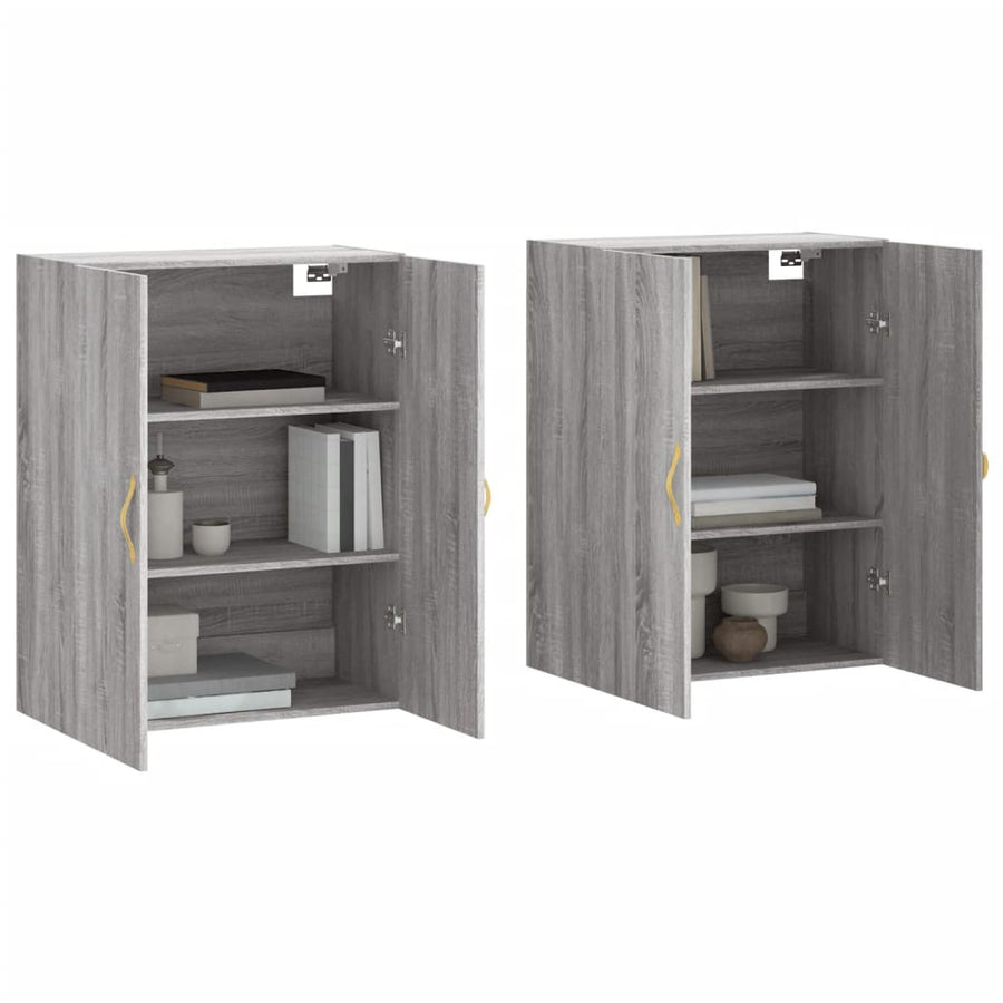 Hangkasten 69,5X34X90 Cm Eikenkleurig 2 Grijs sonoma