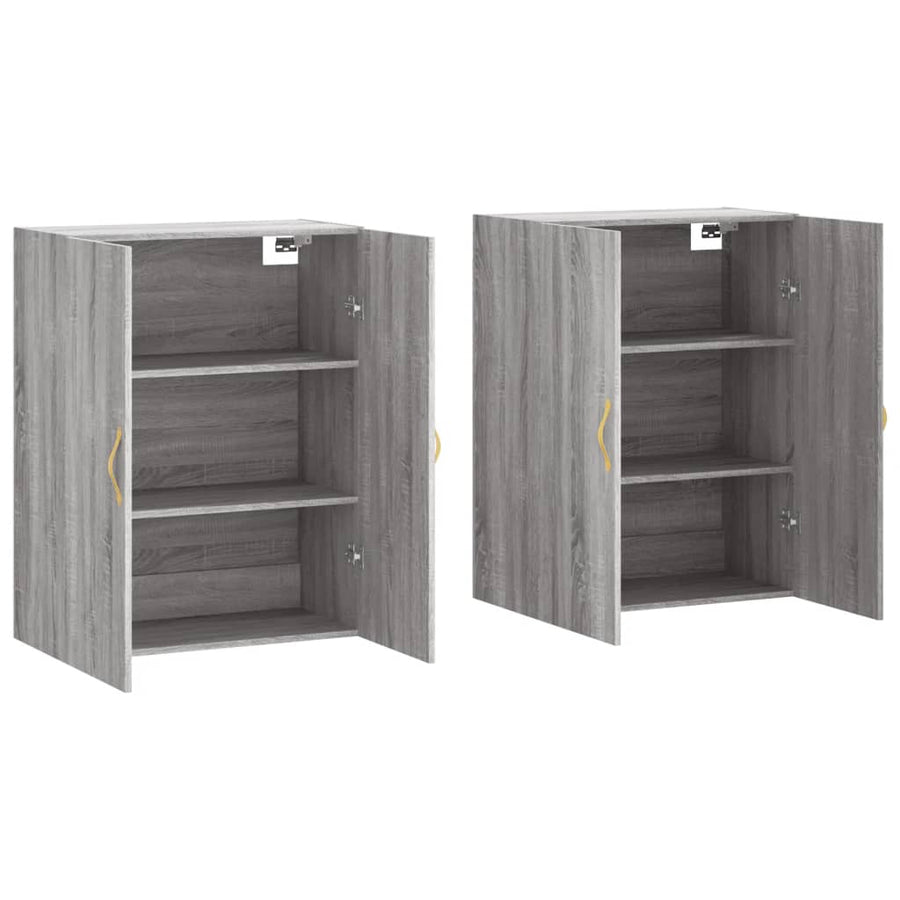 Hangkasten 69,5X34X90 Cm Eikenkleurig 2 Grijs sonoma