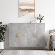 Wall cabinets 2 pcs 69.5x34x90 cm concrete grey