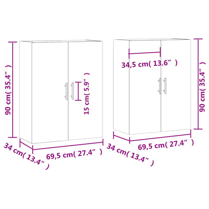 Hangkasten 69,5X34X90 Cm Kleurig 2 Gerookt eiken
