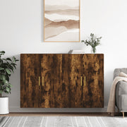 Wall cabinets 2 pcs 69.5x34x90 cm smoked oak look