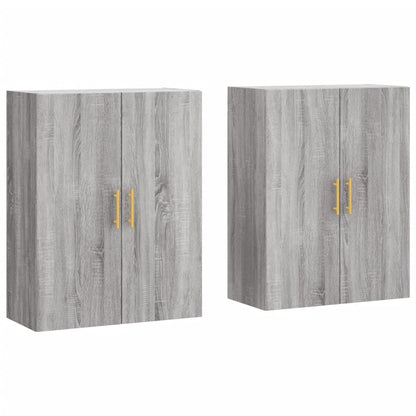 Hangkasten 2 St 69,5X34X90 Cm Grijs Sonoma Eikenkleurig