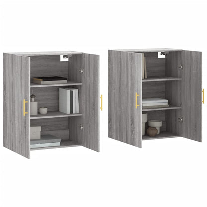 Hangkasten 2 St 69,5X34X90 Cm Grijs Sonoma Eikenkleurig