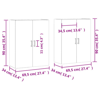 Hangkasten 69,5X34X90 Cm Kleurig 2 Sonoma eiken