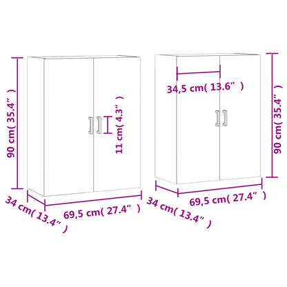 Hangkasten 69,5X34X90 Cm 2 Betongrijs