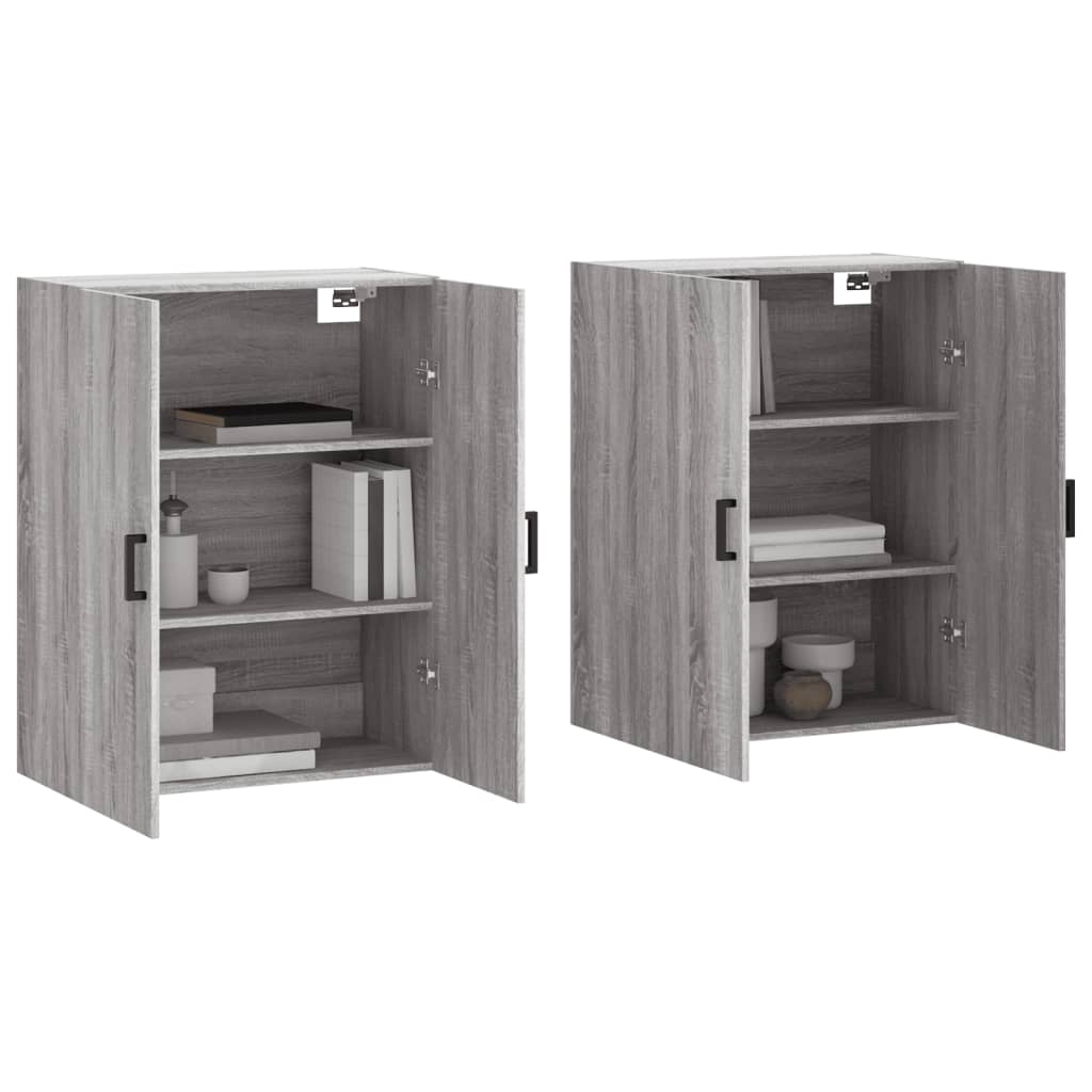 Hangkasten 69,5X34X90 Cm Eikenkleurig 2 Grijs sonoma