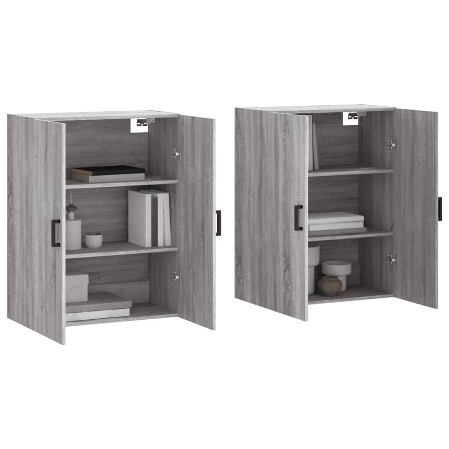 Hangkasten 69,5X34X90 Cm Eikenkleurig 2 Grijs sonoma