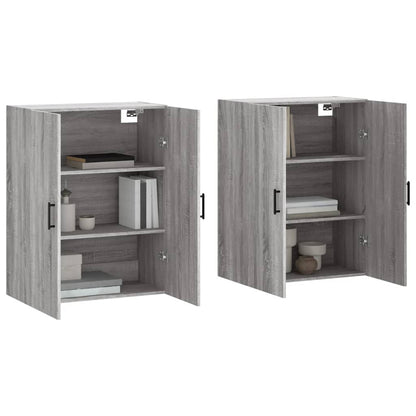 Hangkasten 69,5X34X90 Cm Eikenkleurig 2 Grijs sonoma