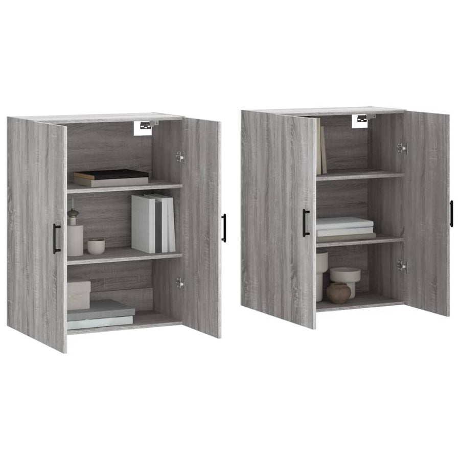 Hangkasten 69,5X34X90 Cm Eikenkleurig 2 Grijs sonoma