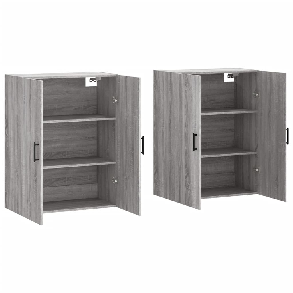 Hangkasten 69,5X34X90 Cm Eikenkleurig 2 Grijs sonoma