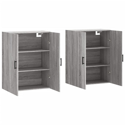 Hangkasten 69,5X34X90 Cm Eikenkleurig 2 Grijs sonoma