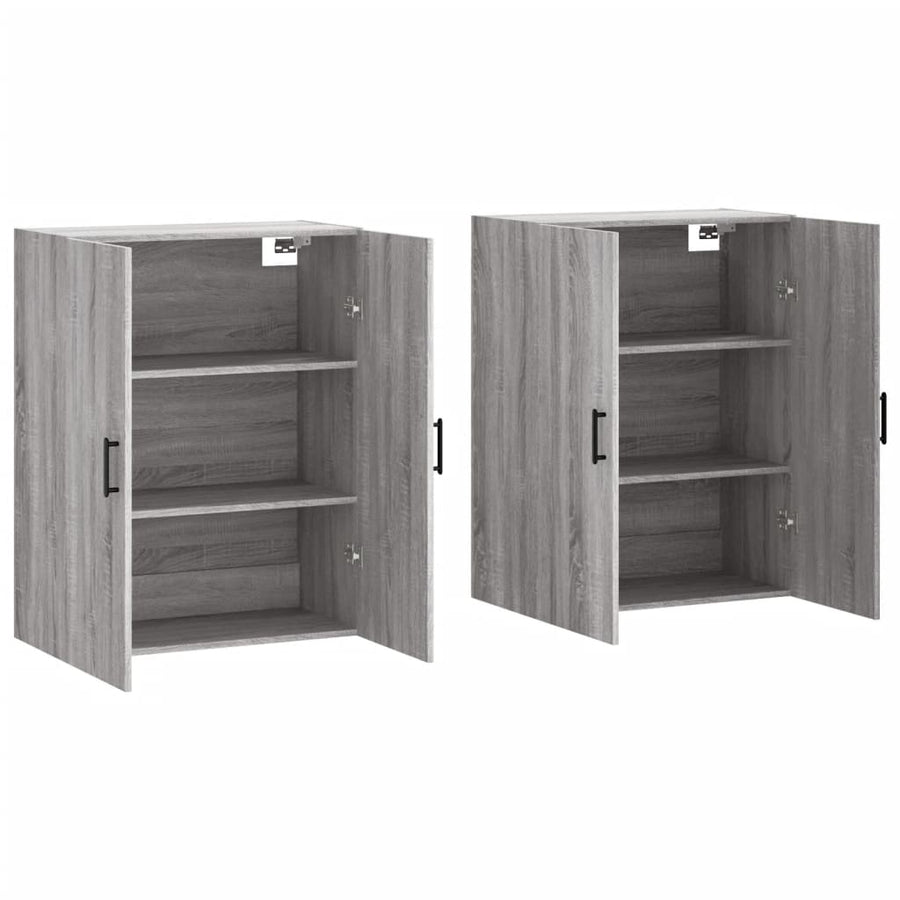 Hangkasten 69,5X34X90 Cm Eikenkleurig 2 Grijs sonoma