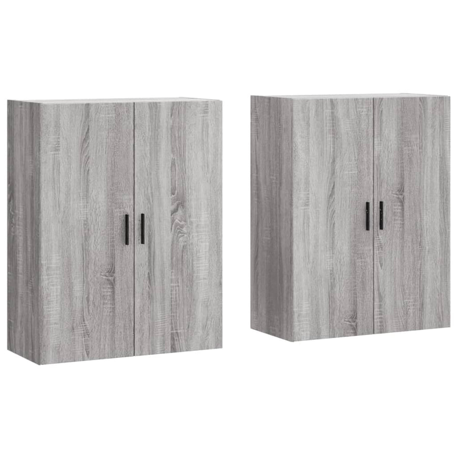 Hangkasten 2 St 69,5X34X90 Cm Grijs Sonoma Eikenkleurig