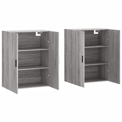 Hangkasten 2 St 69,5X34X90 Cm Grijs Sonoma Eikenkleurig