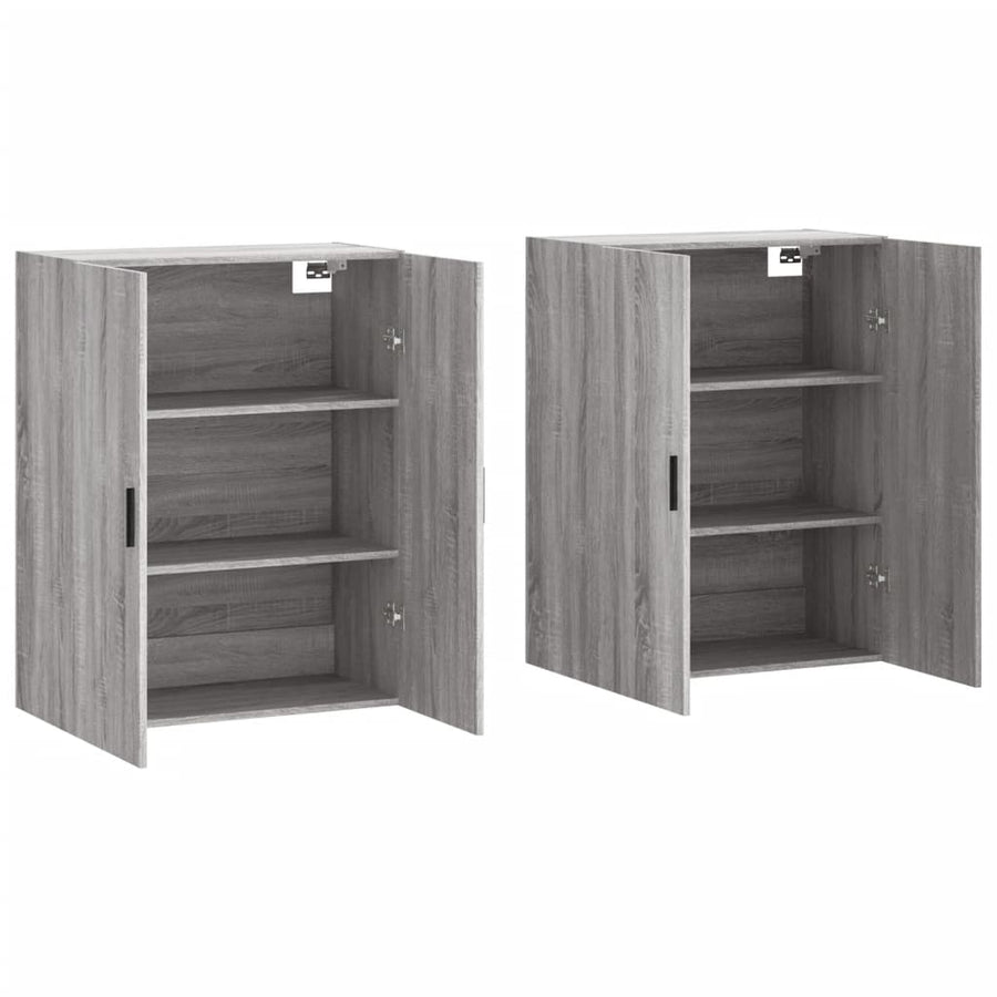 Hangkasten 2 St 69,5X34X90 Cm Grijs Sonoma Eikenkleurig
