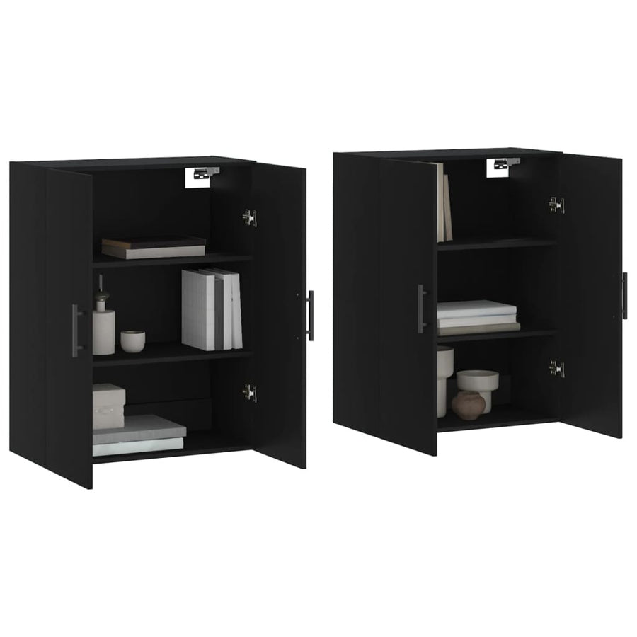 Hangkasten 2 St 69,5X34X90 Cm Zwart
