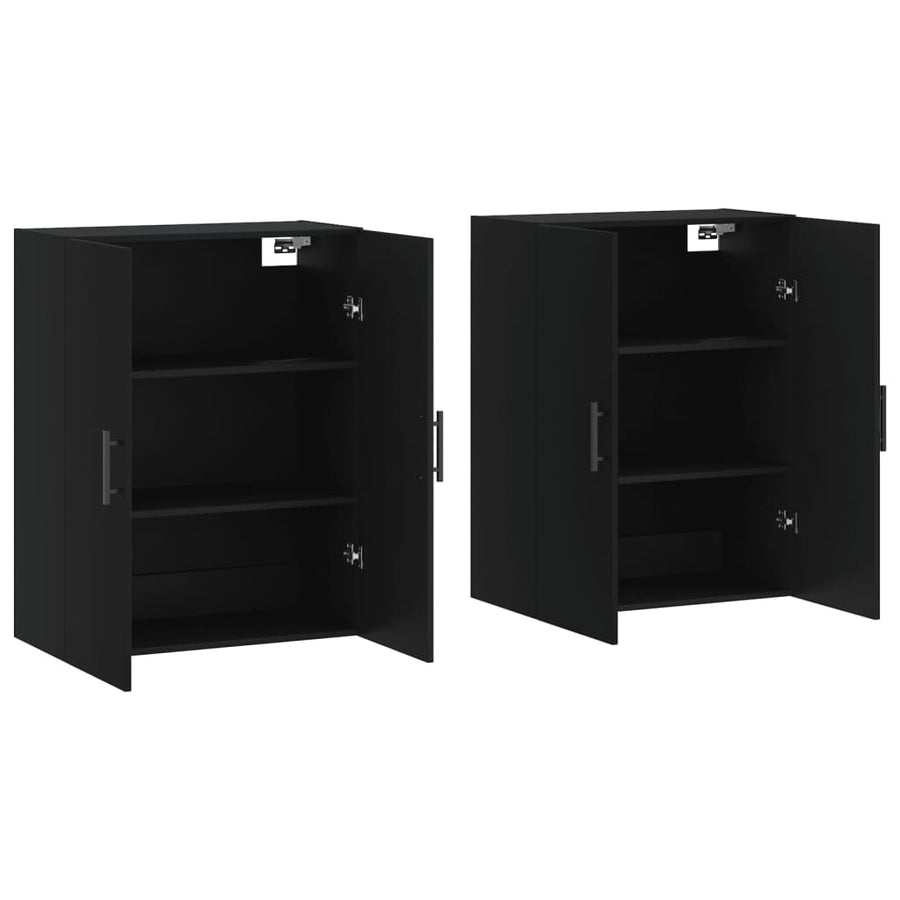 Hangkasten 2 St 69,5X34X90 Cm Zwart