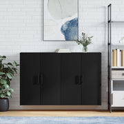Wall cabinets 2 pcs 69.5x34x90 cm black