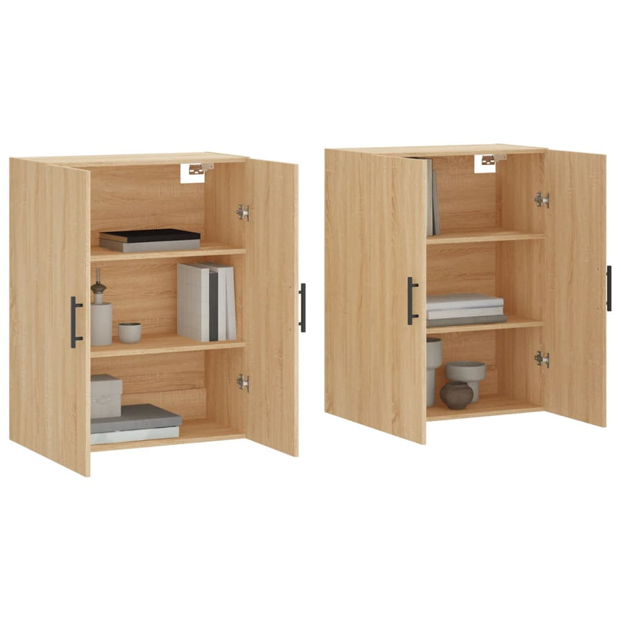 Hangkasten 2 st 69,5x34x90 cm sonoma eikenkleurig