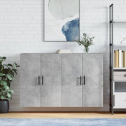 Wall cabinets 2 pcs 69.5x34x90 cm concrete grey