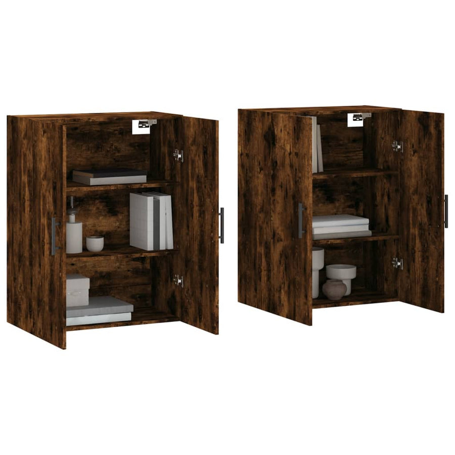 Hangkasten 2 St 69,5X34X90 Cm Gerookt Eikenkleurig