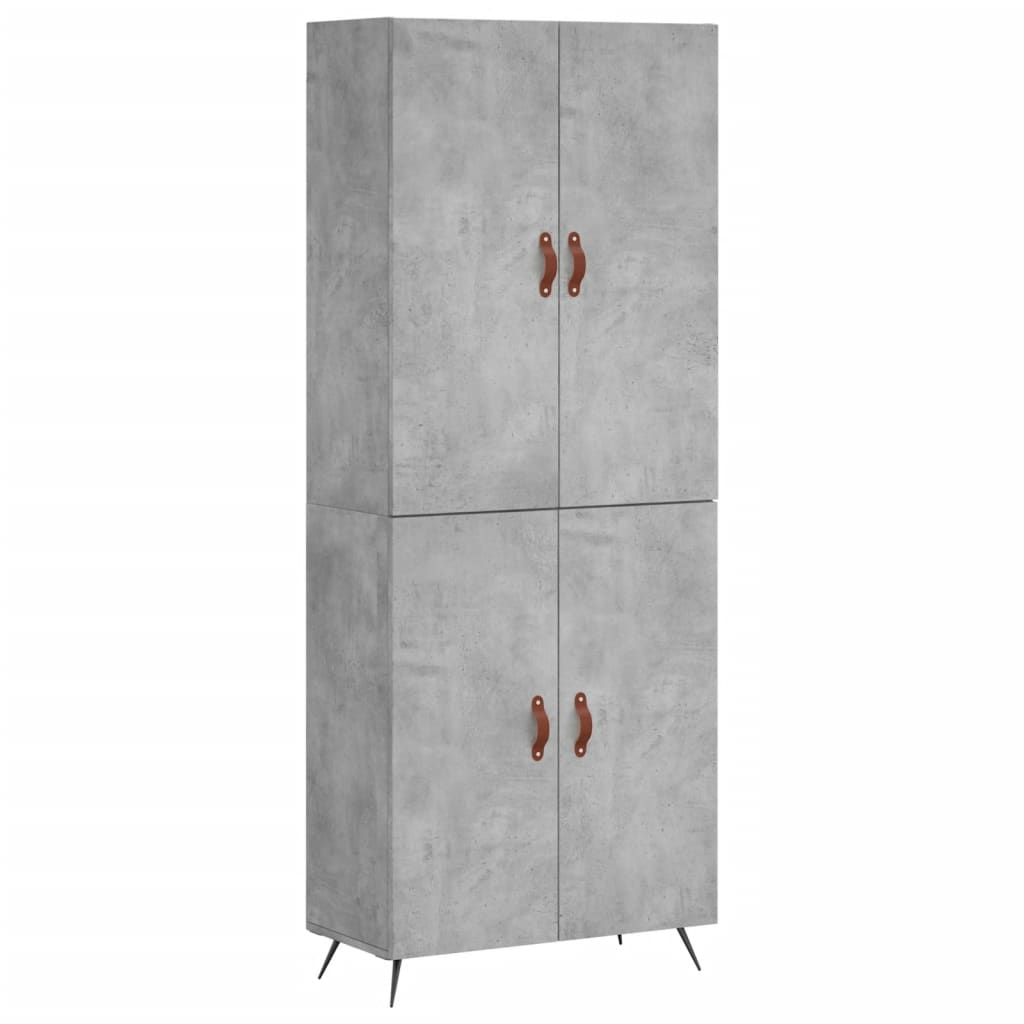 Hoge Kast 69,5X34X180 Cm Bewerkt Hout Betongrijs