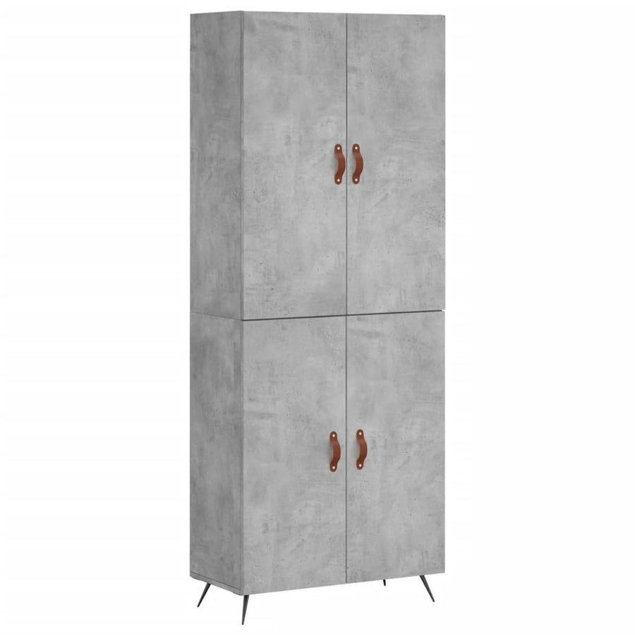 Hoge Kast 69,5X34X180 Cm Bewerkt Hout Betongrijs